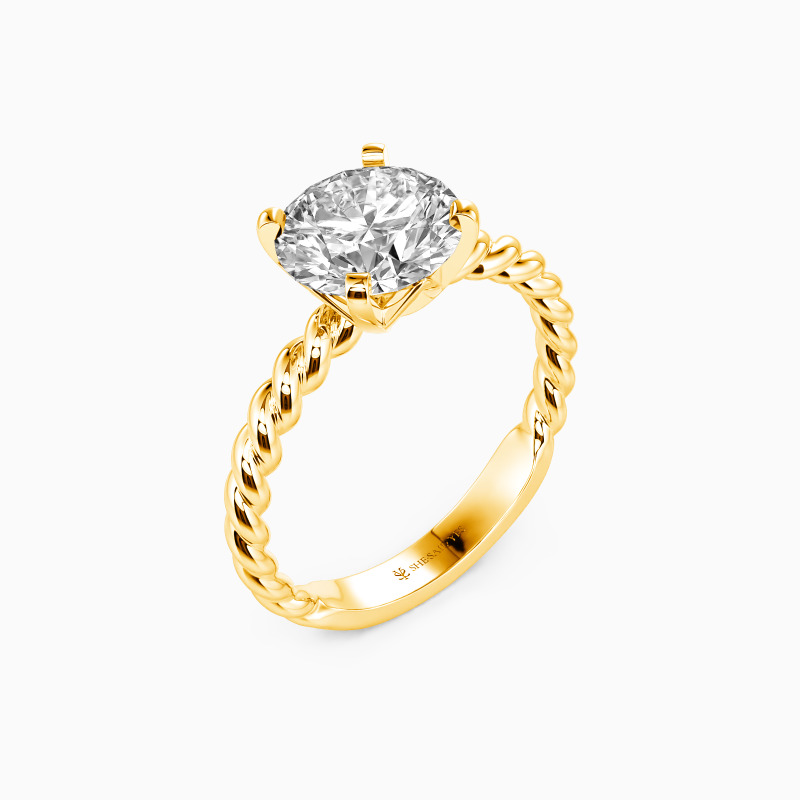 "Ethereal Love Song" Round Cut Solitaire Engagement Ring