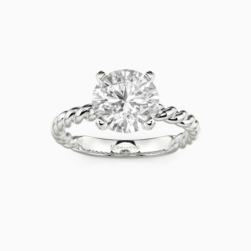 "Ethereal Love Song" Round Cut Solitaire Engagement Ring