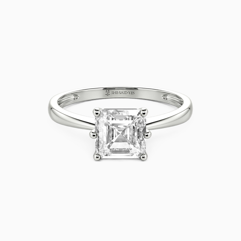 "You Mean The World To Me" 0.8ct Asscher Cut Solitaire Engagement Ring