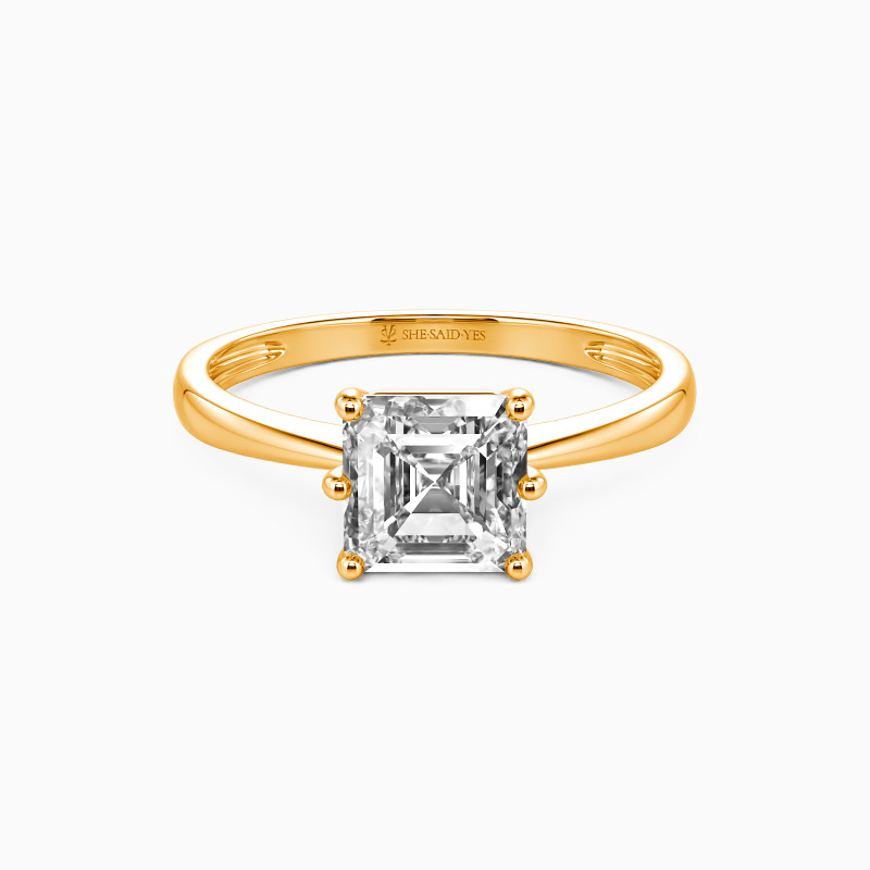 "You Mean The World To Me" Asscher Cut Solitaire Engagement Ring