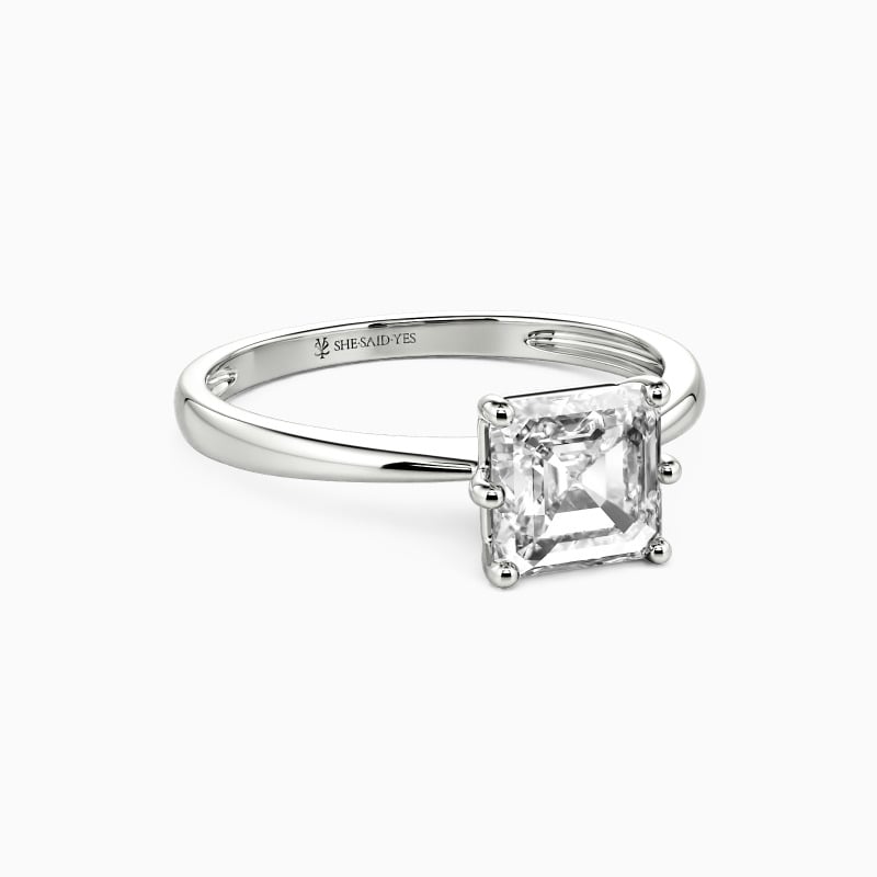 "You Mean The World To Me" Asscher Cut Solitaire Engagement Ring