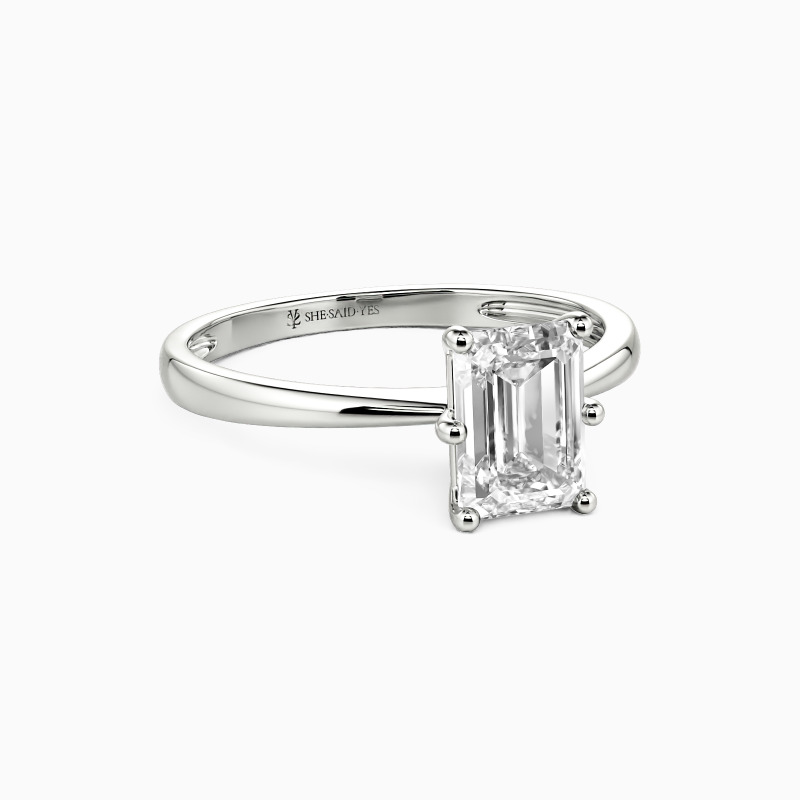 "You Mean The World To Me" 0.8ct Emerald Cut Solitaire Engagement Ring