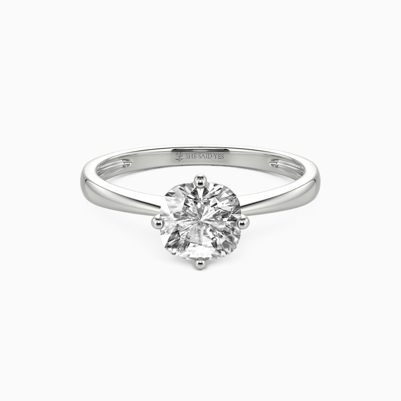 「一途な愛」クッションカット ソリティア 婚約指輪 1.0ct