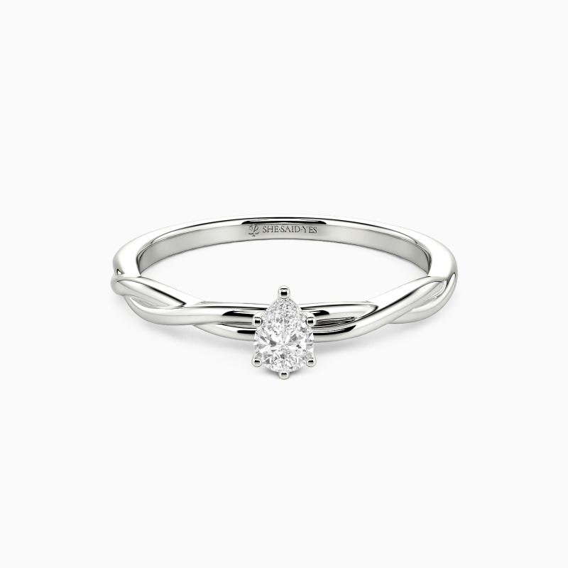 "Anything for Her" 0.3ct Pear Cut Solitaire Engagement Ring