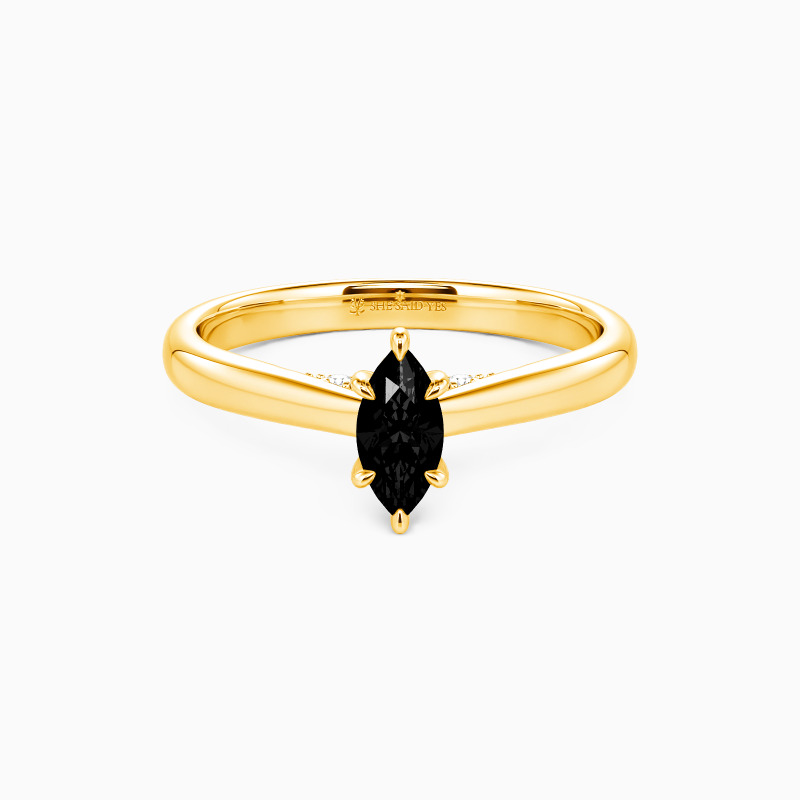 "Edge of Time" 0.3ct Marquise Cut Solitaire Engagement Ring