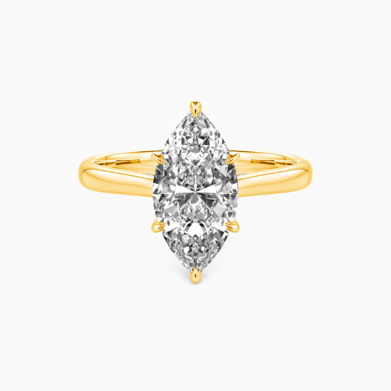 "Edge of Time" Marquise Cut Solitaire Engagement Ring