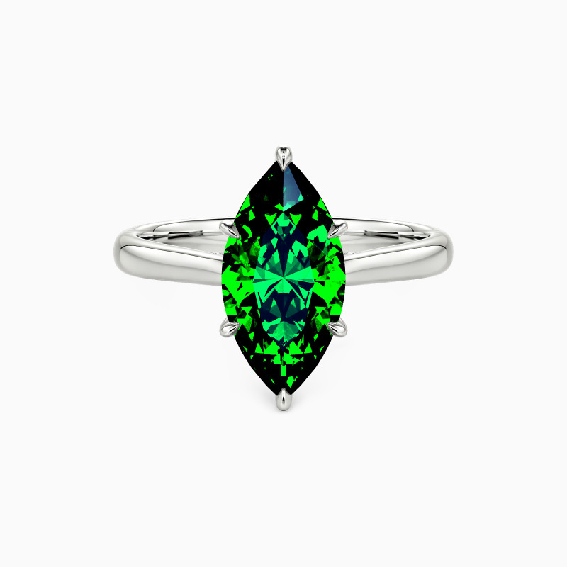 "Edge of Time" Marquise Cut Solitaire Engagement Ring