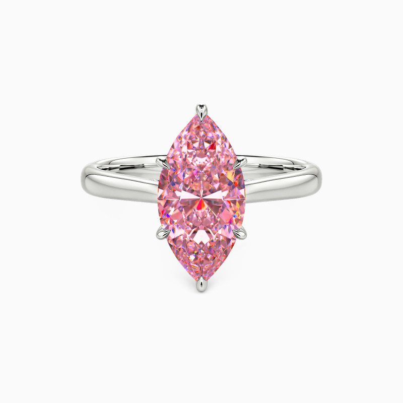 "Edge of Time" Marquise Cut Solitaire Engagement Ring