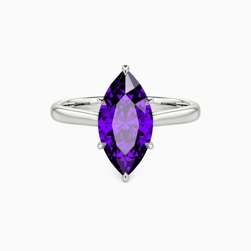 "Edge of Time" Marquise Cut Solitaire Engagement Ring