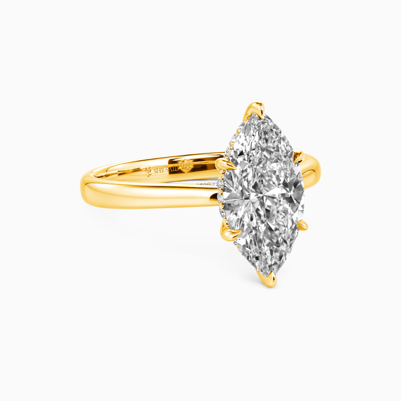"Edge of Time" Marquise Cut Solitaire Engagement Ring
