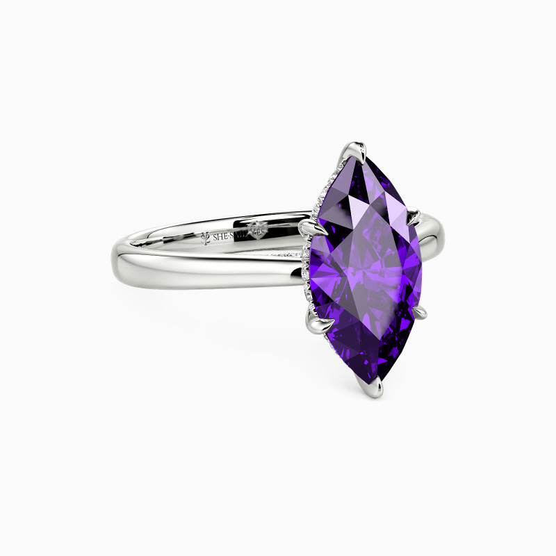 "Edge of Time" Marquise Cut Solitaire Engagement Ring