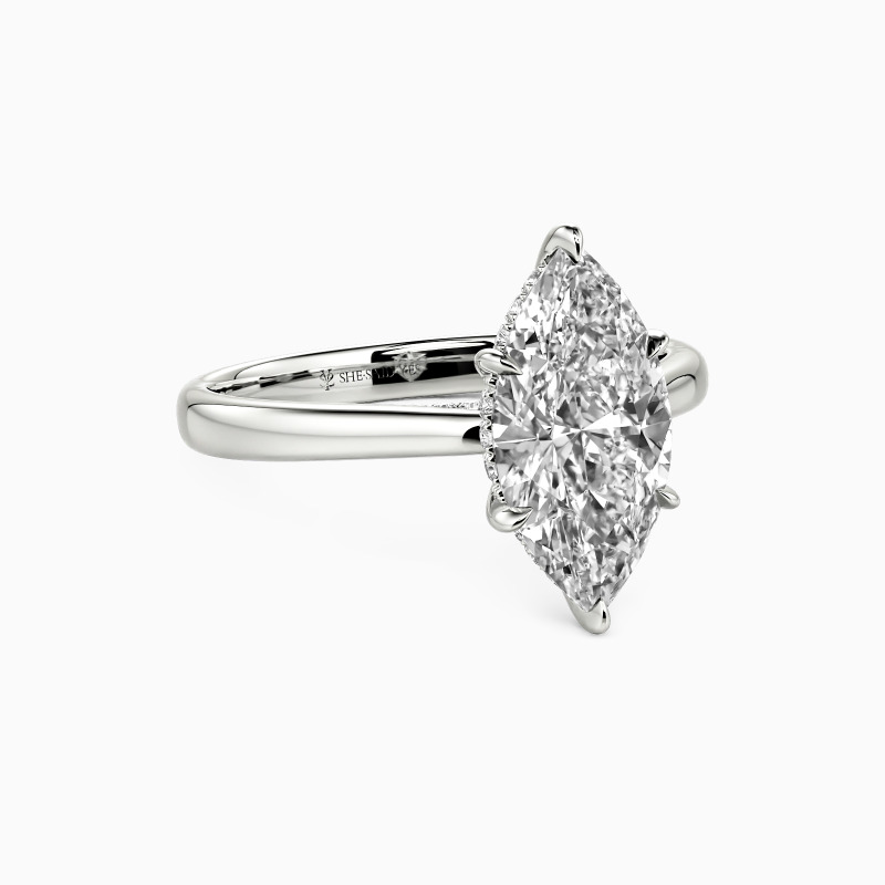 "Edge of Time" Marquise Cut Solitaire Engagement Ring