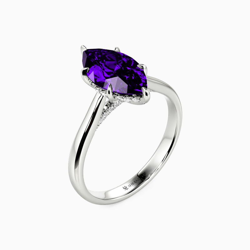 "Edge of Time" Marquise Cut Solitaire Engagement Ring