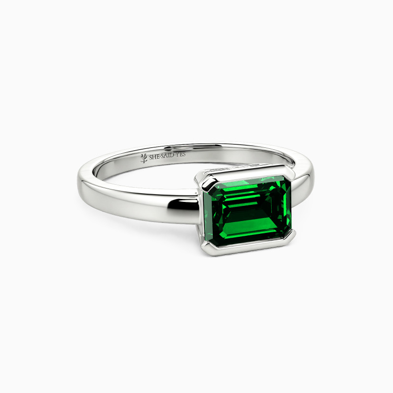 "Together in Spirit" Emerald Cut Solitaire Engagement Ring