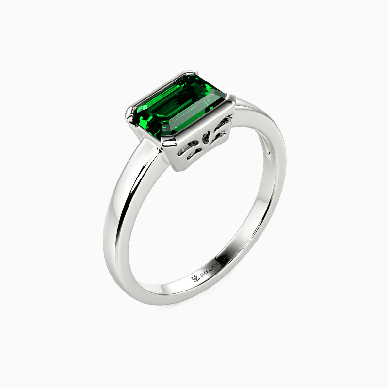 "Together in Spirit" Emerald Cut Solitaire Engagement Ring