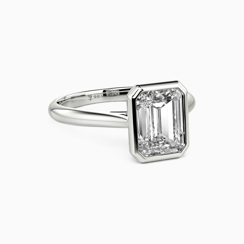 "Tender Whispers" Emerald Cut Solitaire Engagement Ring