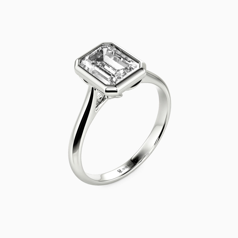 "Tender Whispers" Emerald Cut Solitaire Engagement Ring