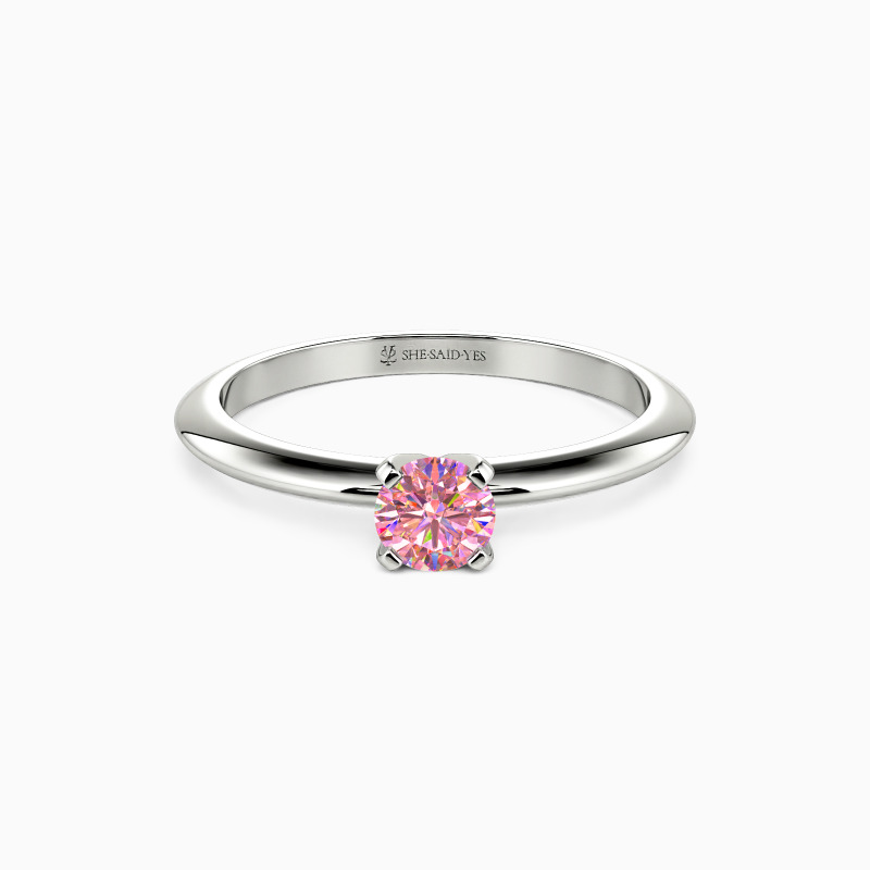 "Radiant Promise" 0.3ct Round Cut Knife Edge Solitaire Engagement Ring