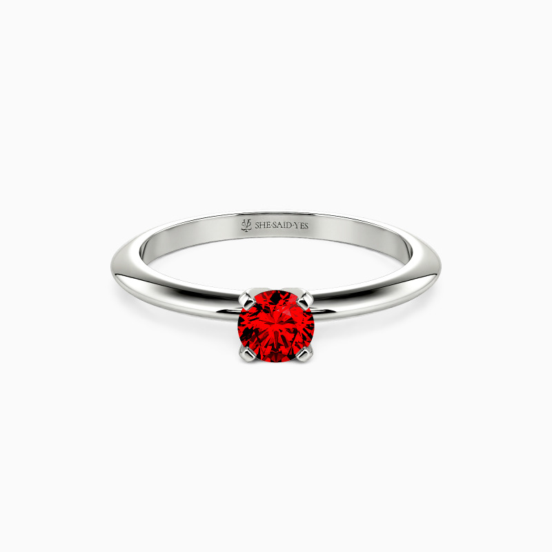 "Radiant Promise" 0.3ct Round Cut Knife Edge Solitaire Engagement Ring