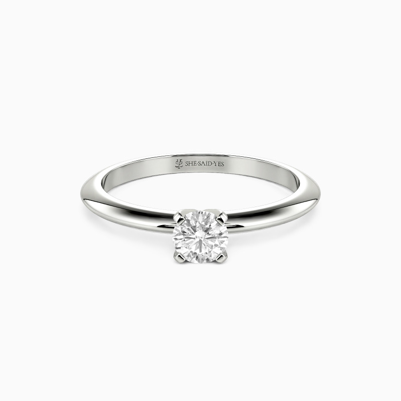 "Radiant Promise" 0.8ct Round Cut Knife Edge Solitaire Engagement Ring