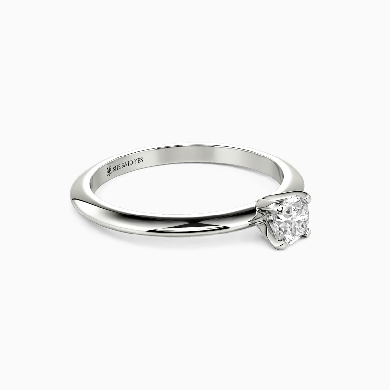 "Radiant Promise" 0.8ct Round Cut Knife Edge Solitaire Engagement Ring