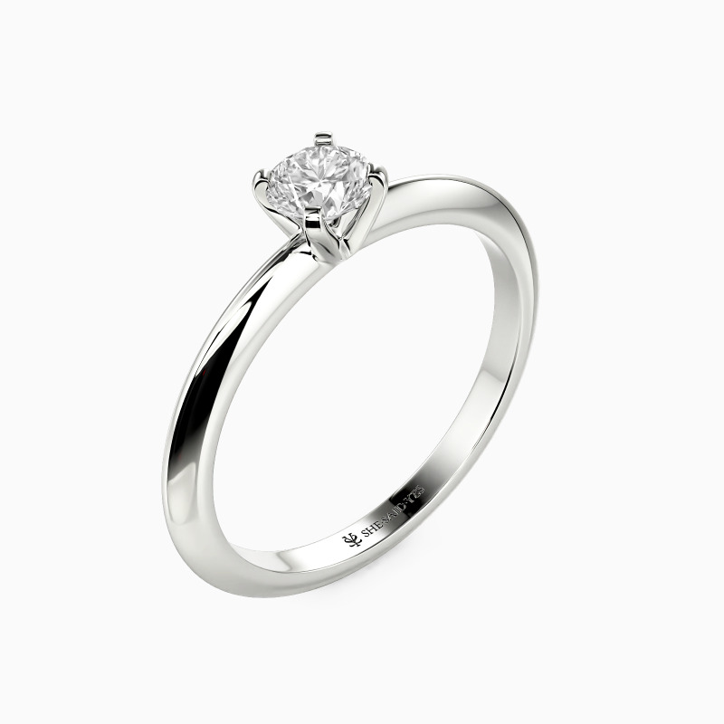 "Radiant Promise" 0.8ct Round Cut Knife Edge Solitaire Engagement Ring