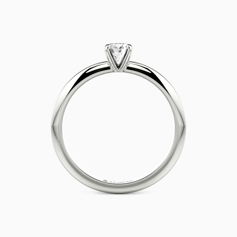 "Radiant Promise" 0.8ct Round Cut Knife Edge Solitaire Engagement Ring