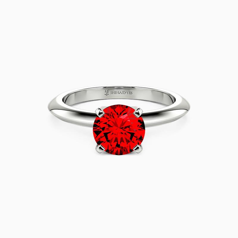 "Radiant Promise" 1ct Round Cut Knife Edge Solitaire Engagement Ring