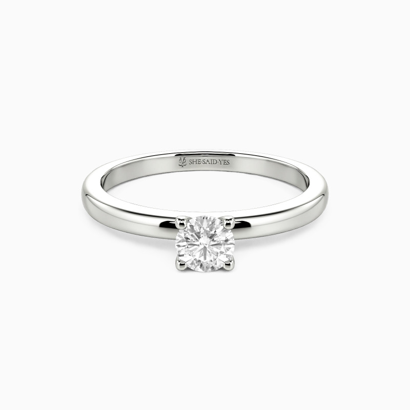 "Forever Starts with Now" Round Cut Solitaire Engagement Ring