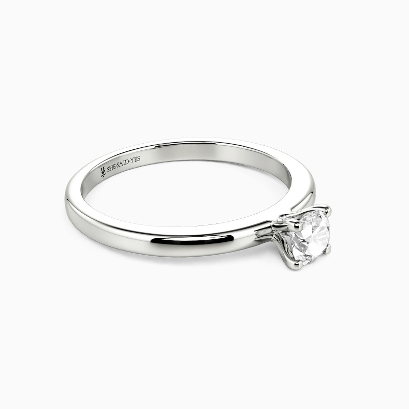 "Forever Starts with Now" Round Cut Solitaire Engagement Ring
