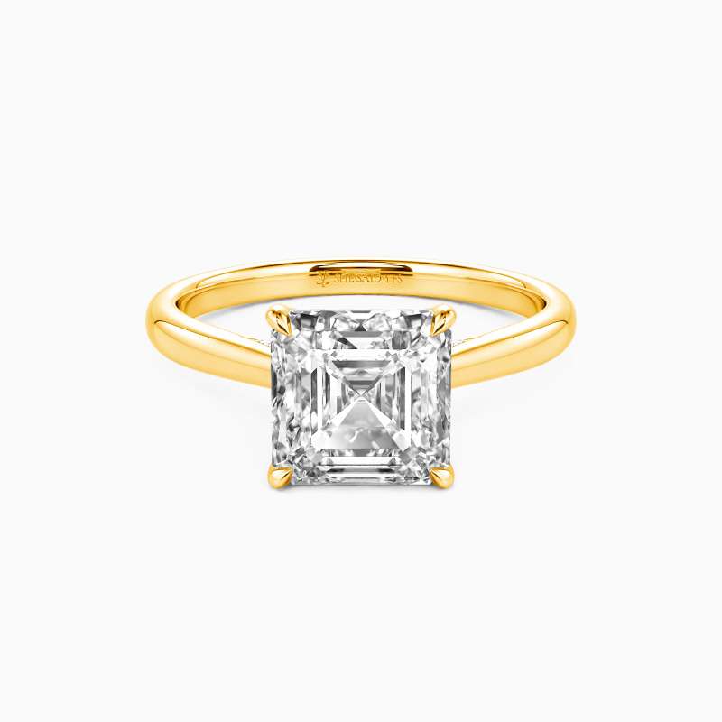 "The Silent Vow" Asscher Cut Solitaire Engagement Ring