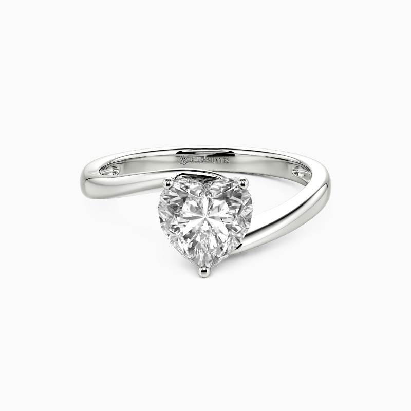 "Simply, You" Heart Cut Sculptural Solitaire Engagement Ring