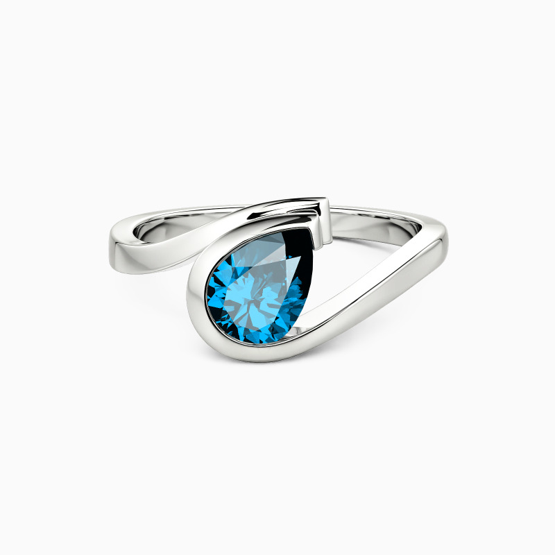 "My Cure" Pear Cut Sculptural Solitaire Engagement Ring