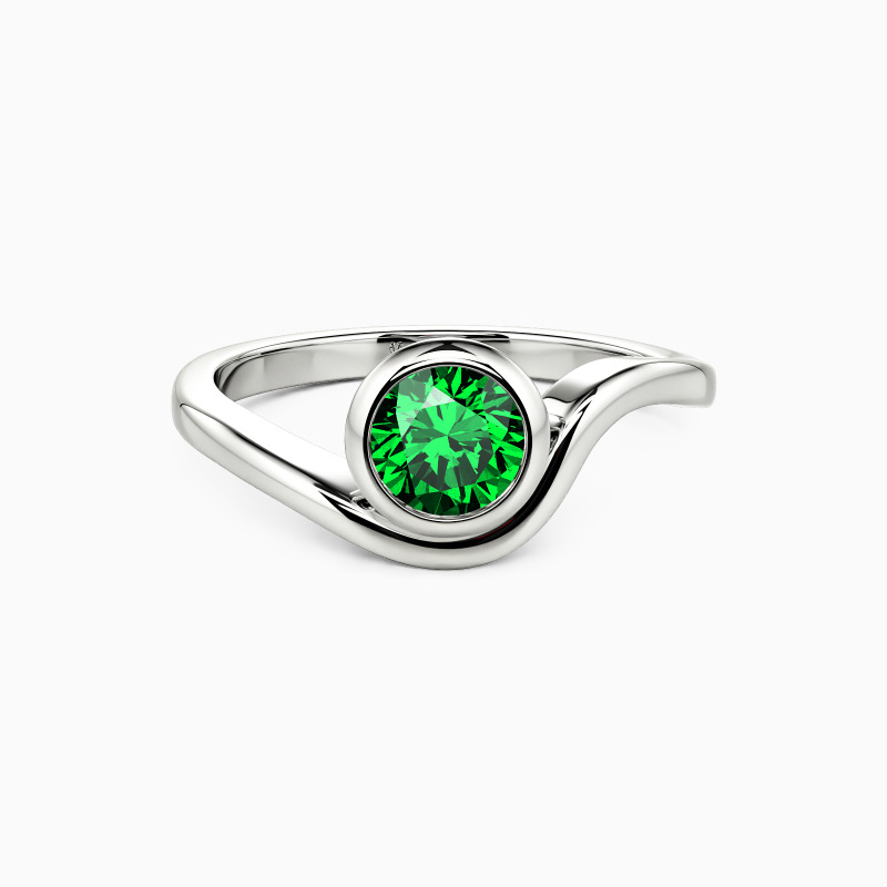 "Where All Moments Meet" Round Cut Sculptural Solitaire Engagement Ring