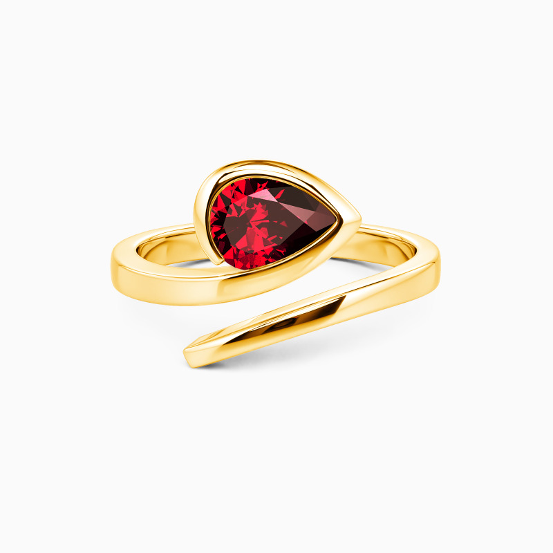 "Love of Mine" Pear Cut Sculptural Solitaire Engagement Ring