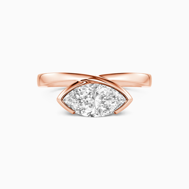 "The First Touch" Marquise Cut Sculptural Solitaire Engagement Ring