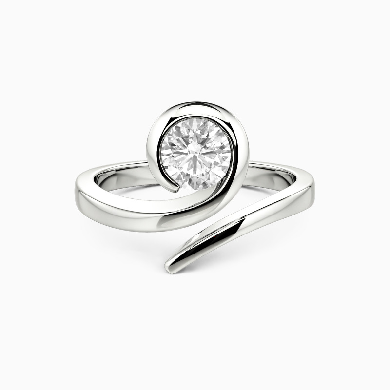 「不滅の愛」ラウンドブリリアントカットスカルプチュラル ソリティア 婚約指輪(エンゲージリング)(K10〜K18/Pt950)