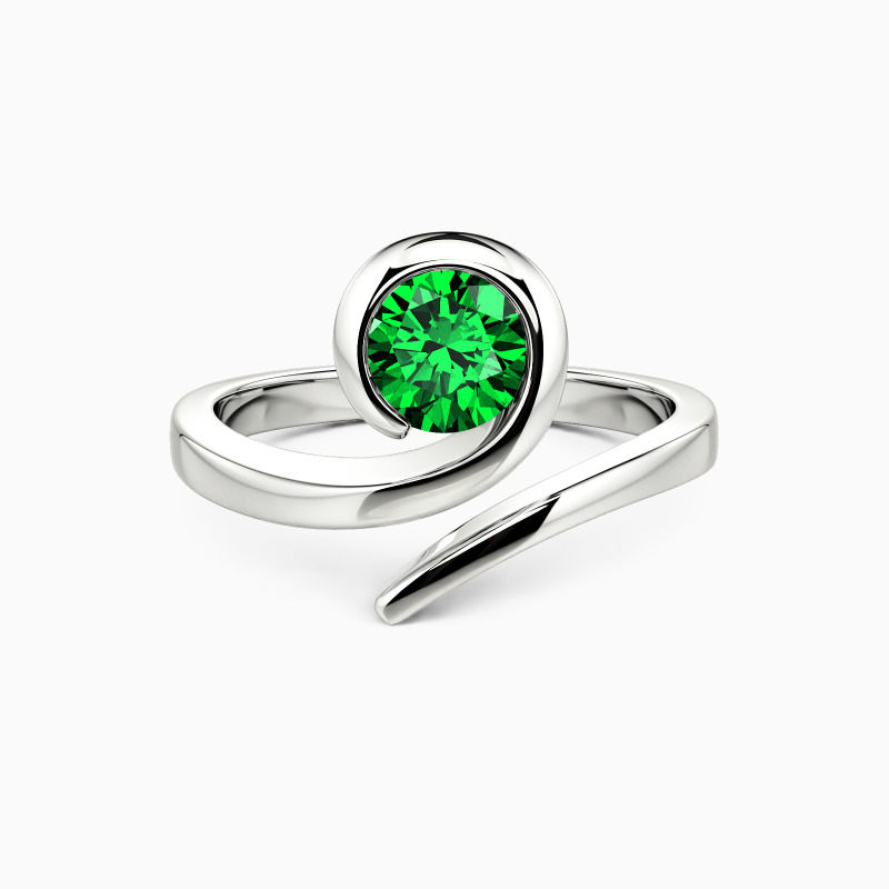 "A Life Oath" Round Cut Sculptural Solitaire Engagement Ring
