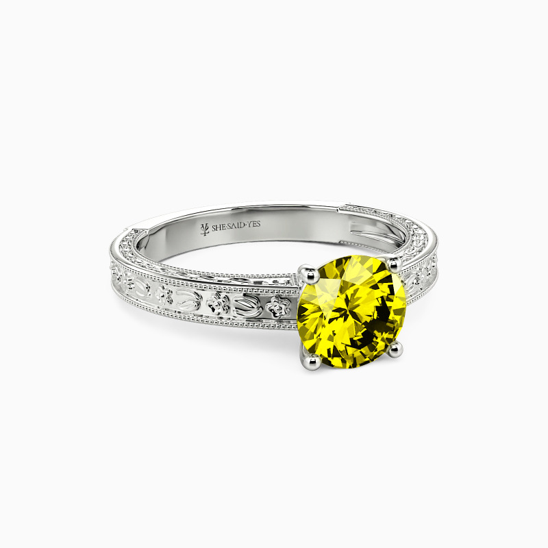 "You Are My Cure" Round Cut Solitaire Engagement Ring
