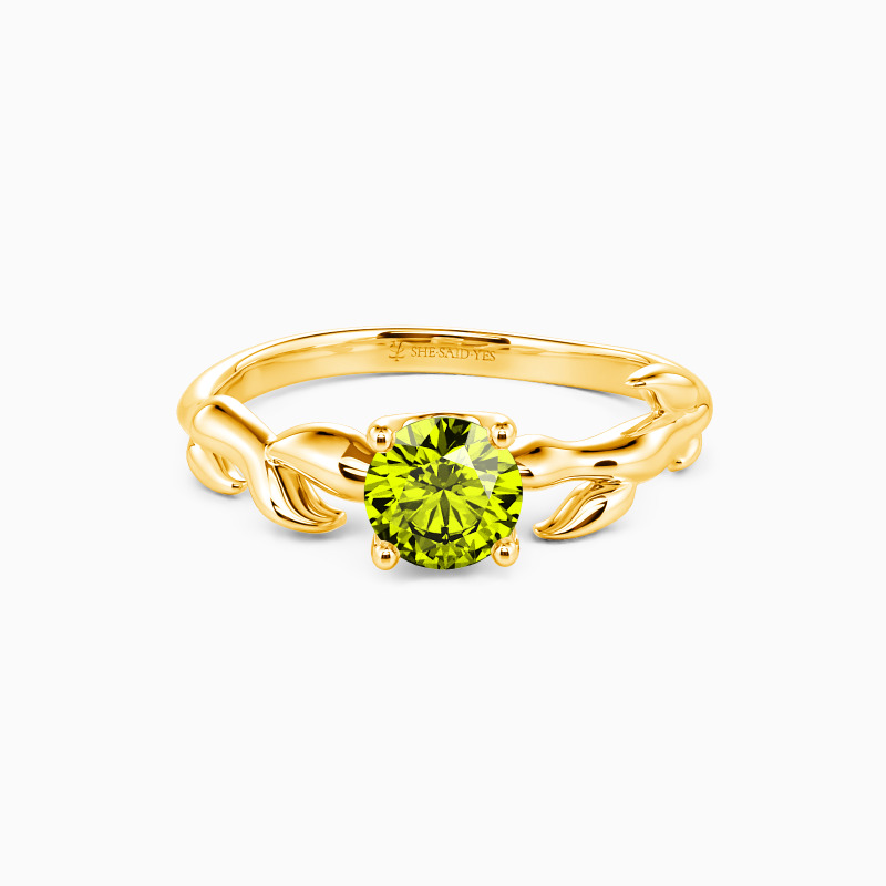 "Life Begins" Round Cut Solitaire Engagement Ring