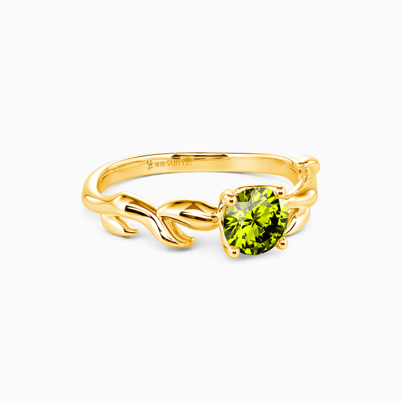 "Life Begins" Round Cut Solitaire Engagement Ring