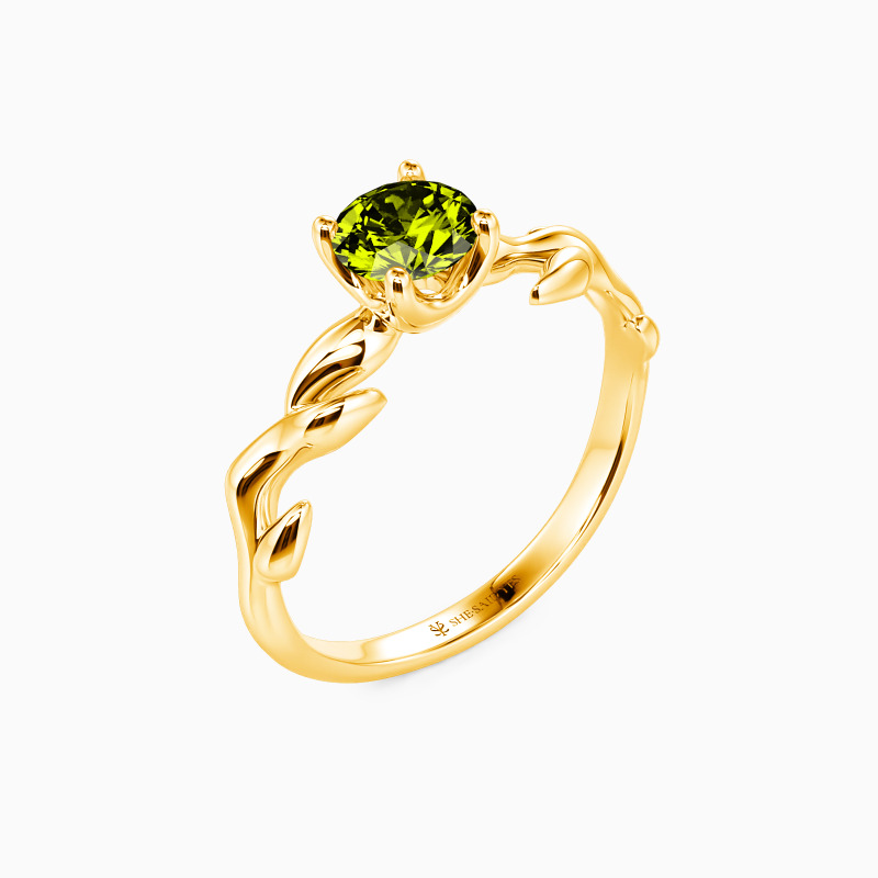 "Life Begins" Round Cut Solitaire Engagement Ring