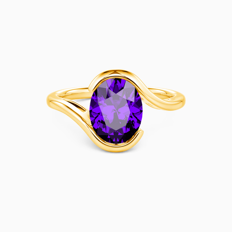 "My Cherished One" Oval Cut Sculptural Solitaire Engagement Ring