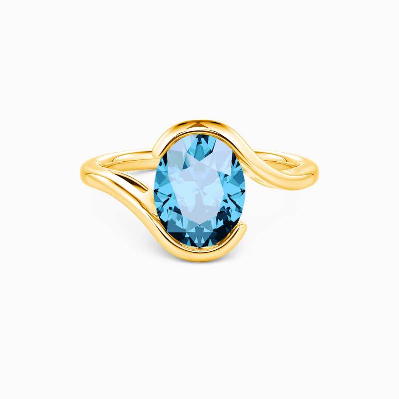 "My Cherished One" Oval Cut Sculptural Solitaire Engagement Ring