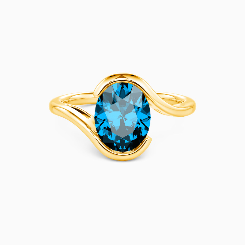 "My Cherished One" Oval Cut Sculptural Solitaire Engagement Ring