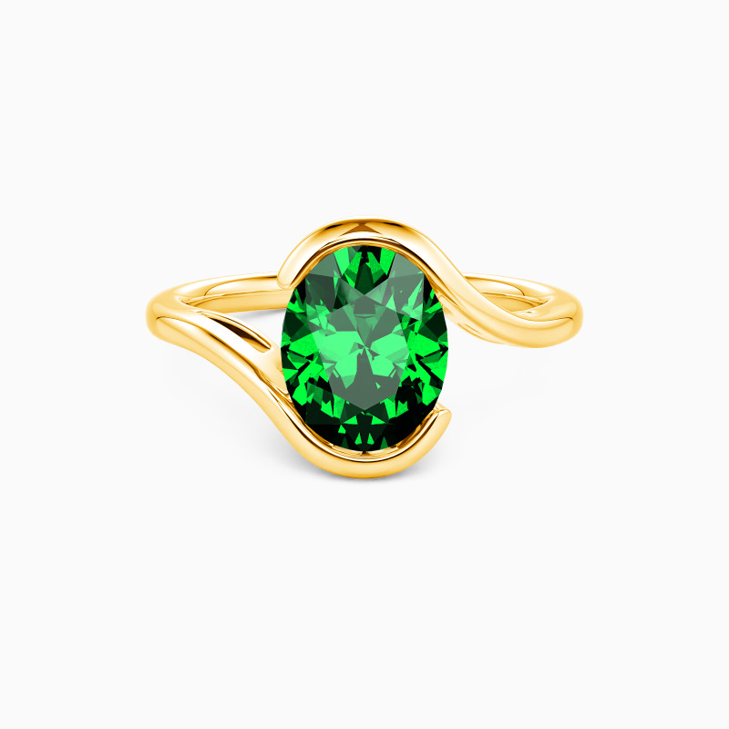 "My Cherished One" Oval Cut Sculptural Solitaire Engagement Ring