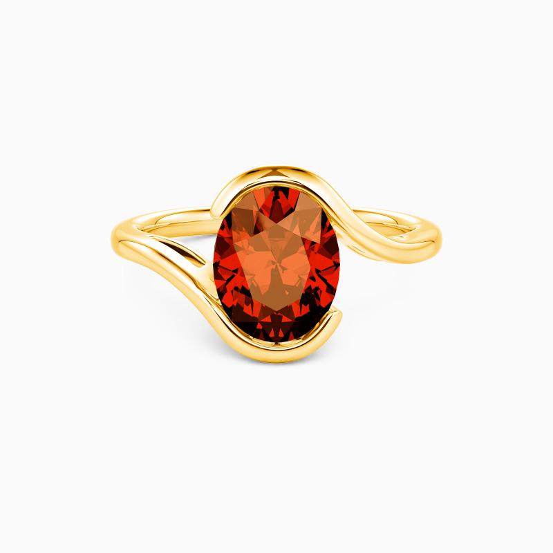 "My Cherished One" Oval Cut Sculptural Solitaire Engagement Ring