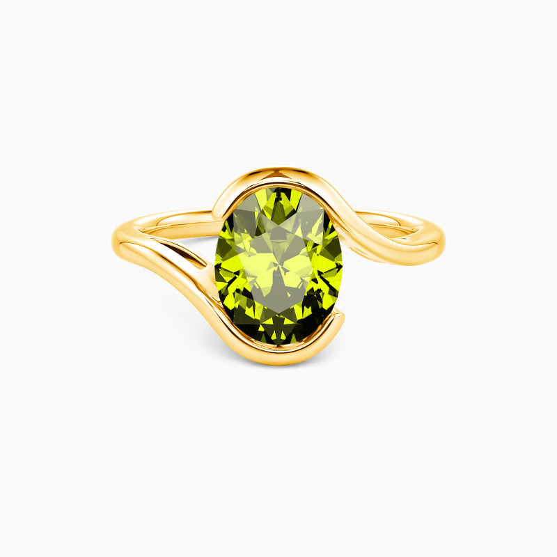 "My Cherished One" Oval Cut Sculptural Solitaire Engagement Ring