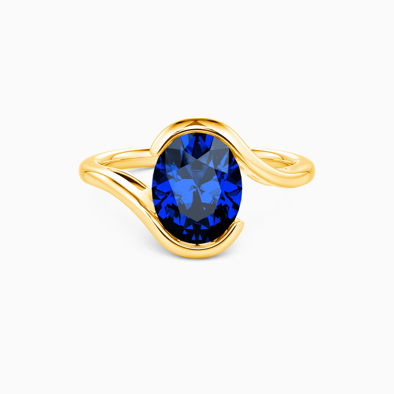 "My Cherished One" Oval Cut Sculptural Solitaire Engagement Ring