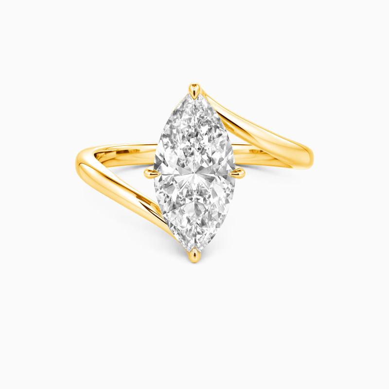 "Converging Souls" Marquise Cut Sculptural Solitaire Engagement Ring